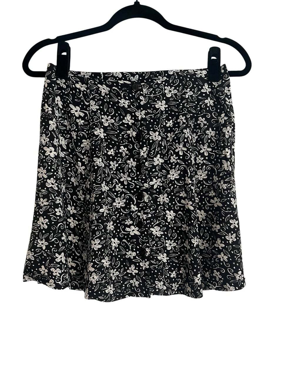 Rampage Vintage 90’s Black & White Whimsigoth Cottagecore Fairy Floral Skirt- 9